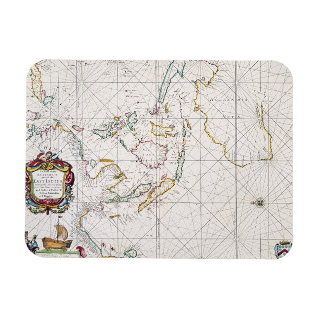 MAP: EAST INDIES, 1670 MAGNET (Horizontal)