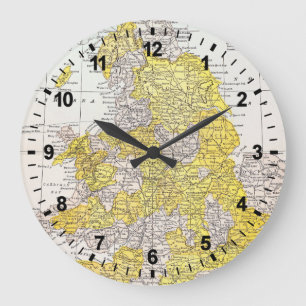 MAP: ENGLAND & WALES LARGE CLOCK