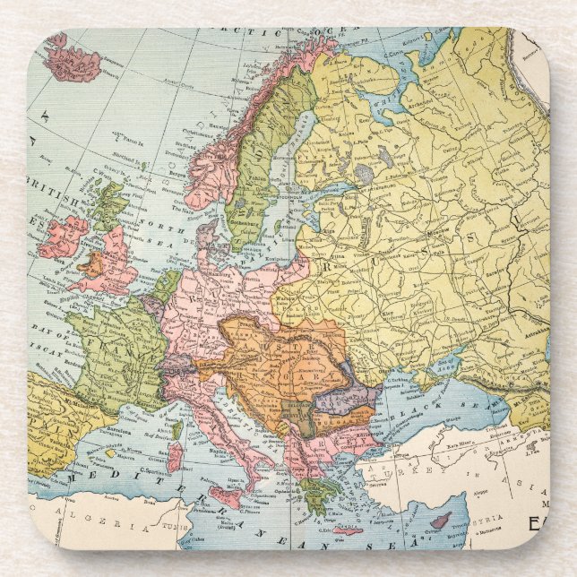 MAP: EUROPE, 1885 COASTER (Front)