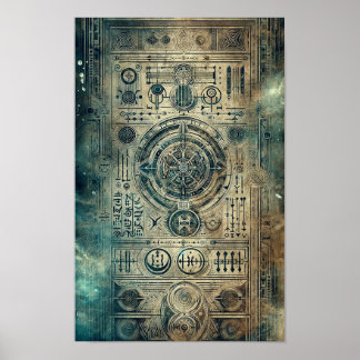 Map for the sunken city of Atlantis Poster