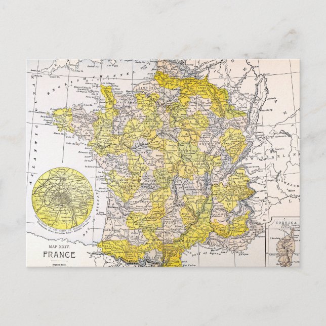 MAP: FRANCE POSTCARD (Front)