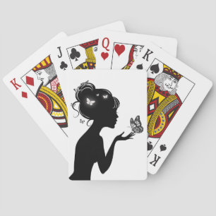 Map Game The White Butterfly Woman Playing Cards