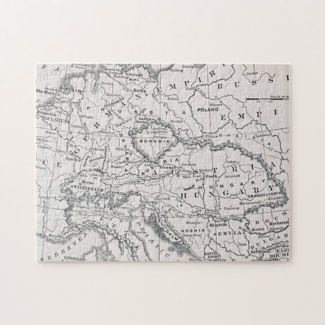 MAP: GERMANY AND AUSTRIA JIGSAW PUZZLE (Horizontal)