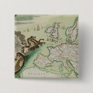 Map illustrating the Naval Attack on England 15 Cm Square Badge