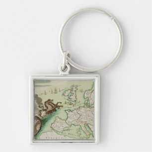 Map illustrating the Naval Attack on England Key Ring