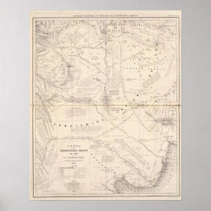 Map, Indian Territory South of the Pampas Region Poster