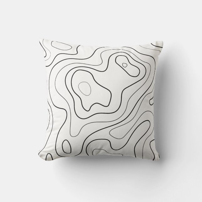  Map-Inspired Throw Pillow (Front)