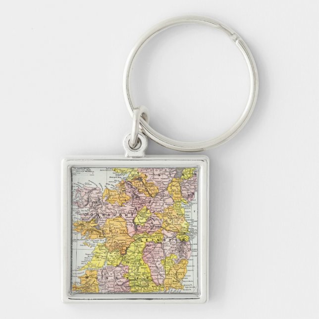 MAP: IRELAND, c1890 Key Ring (Front)