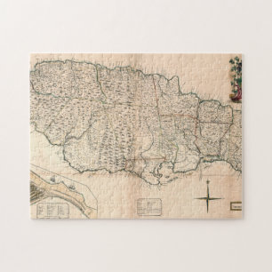 MAP: JAMAICA, 1755 2 JIGSAW PUZZLE
