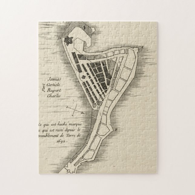 MAP: JAMAICA, 1755 JIGSAW PUZZLE (Vertical)