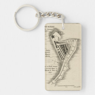 MAP: JAMAICA, 1755 KEY RING