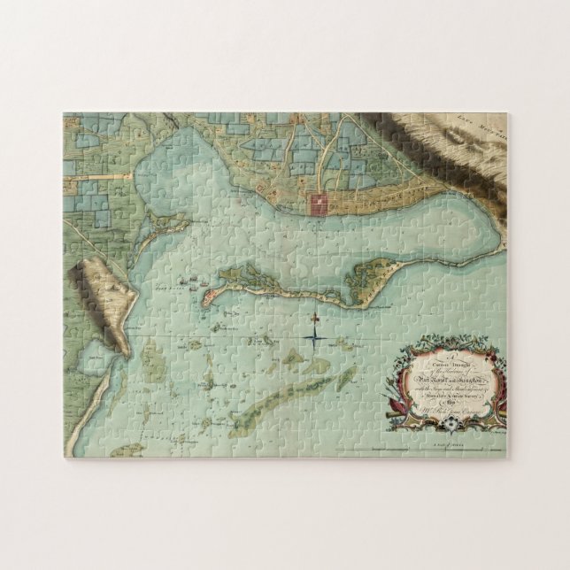 MAP: JAMAICA, 1756 JIGSAW PUZZLE (Horizontal)