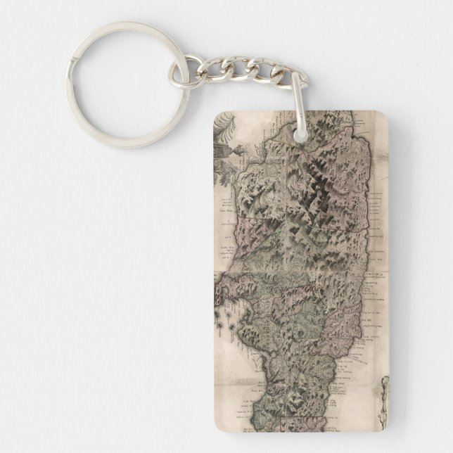 MAP: JAMAICA, 1763 KEY RING (Front)