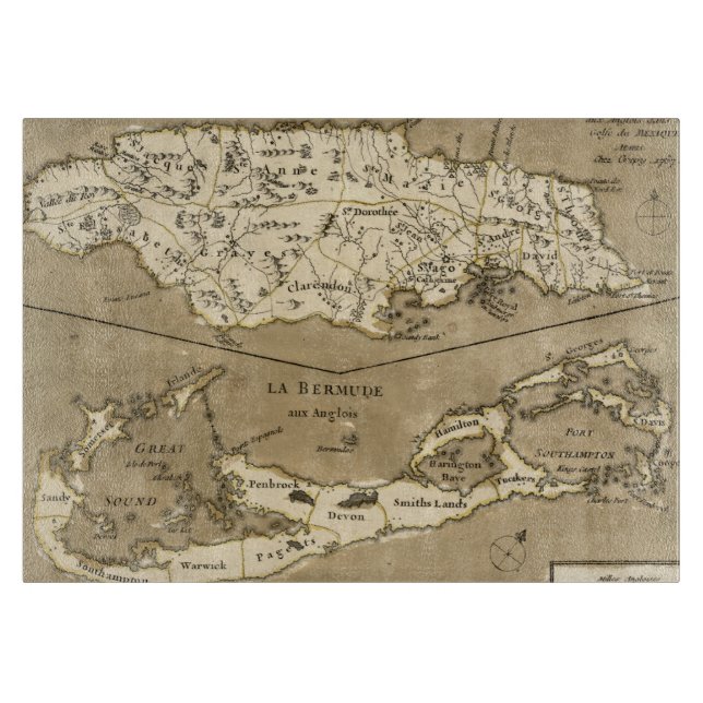 MAP: JAMAICA, 1767 CUTTING BOARD (Front)