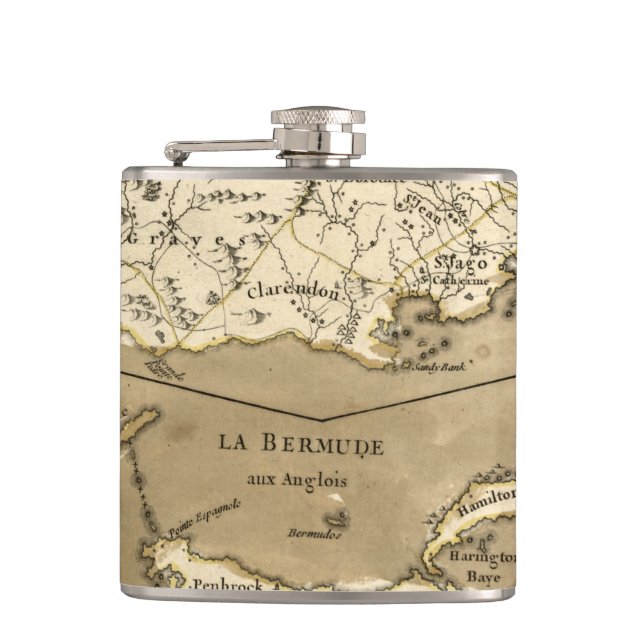 MAP: JAMAICA, 1767 HIP FLASK (Front)