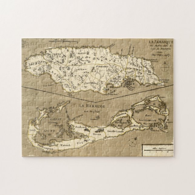 MAP: JAMAICA, 1767 JIGSAW PUZZLE (Horizontal)