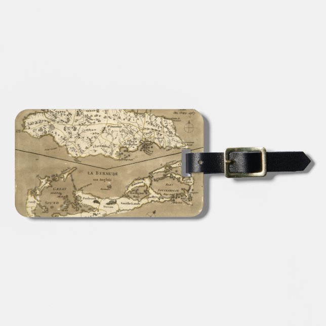 MAP: JAMAICA, 1767 LUGGAGE TAG (Front Horizontal)