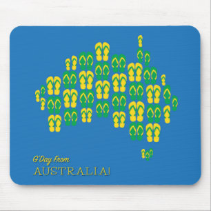Map made of Aussie thongs Mouse Pad