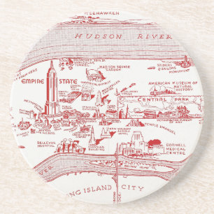 MAP: MANHATTAN, c1935 Coaster
