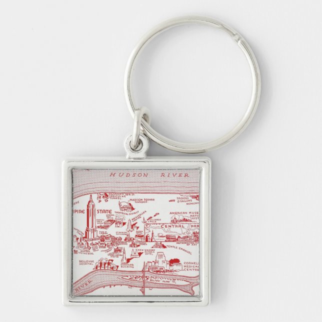 MAP: MANHATTAN, c1935 Key Ring (Front)