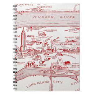 MAP: MANHATTAN, c1935 Notebook