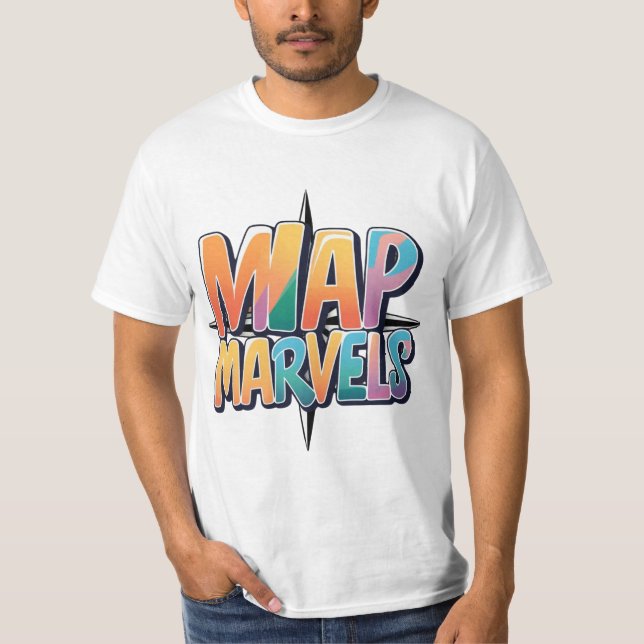 Map Marvels" is a t-shirt design (Front)
