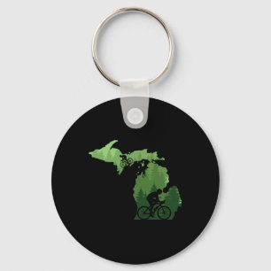 Map Michigan Mountain Bike Rider Mtb Biking Mounta Key Ring