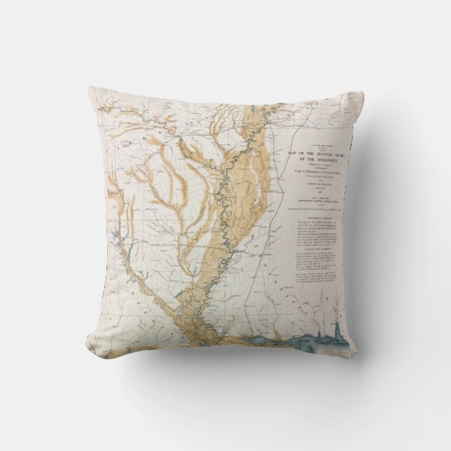 MAP: MISSISSIPPI RIVER, 1861 CUSHION (Front)