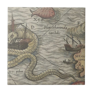 Map Monster/Sea Serpent Ceramic Tile