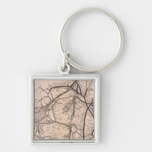 Map Montreal and Boston Air Line Key Ring (Front)