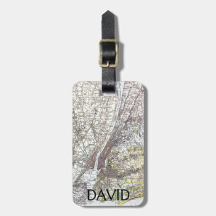 Map: New York Area, 1906 Luggage Tag