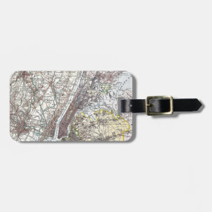 Map: New York Area, 1906 Luggage Tag