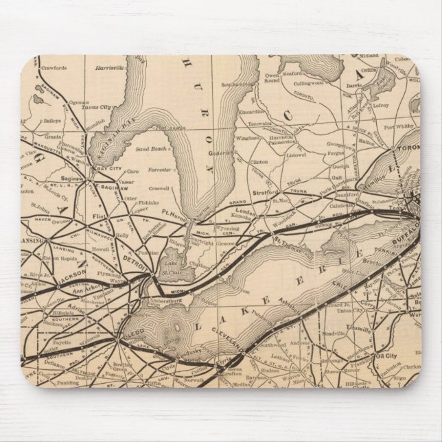 Map New York Central and Hudson River Railroad Mouse Pad (Front)