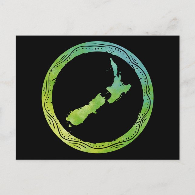 Map New Zealand Postcard (Front)