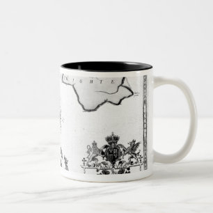 Map No.6 showing the route of the Armada fleet Two-Tone Coffee Mug