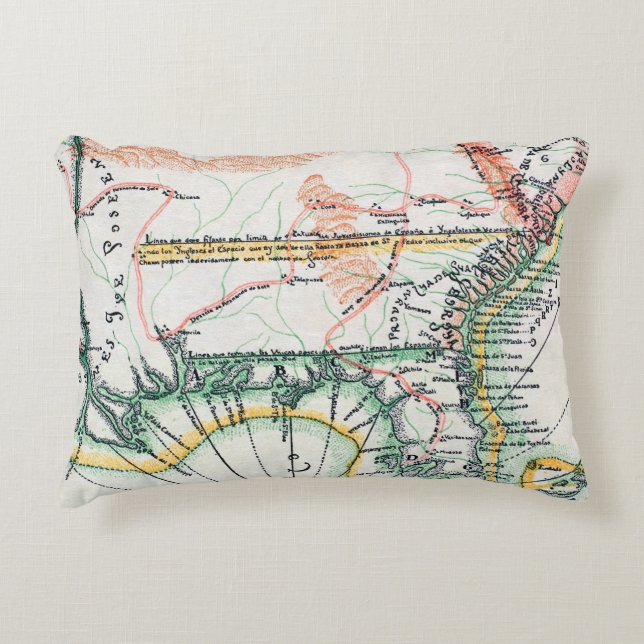 Map: North America, 1742 Decorative Cushion (Front)