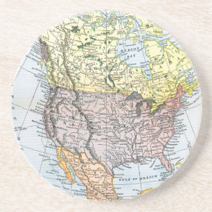 MAP: NORTH AMERICA, 1890 COASTER