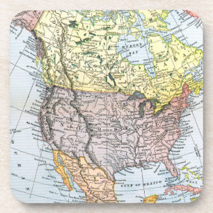 MAP: NORTH AMERICA, 1890 COASTER