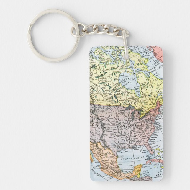 MAP: NORTH AMERICA, 1890 KEY RING (Front)