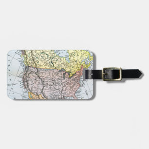 MAP: NORTH AMERICA, 1890 LUGGAGE TAG
