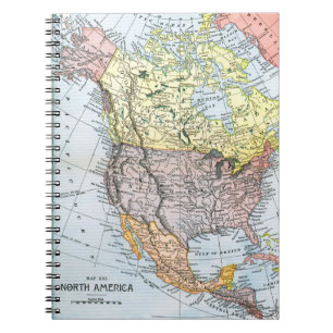 MAP: NORTH AMERICA, 1890 NOTEBOOK