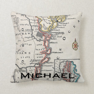 Map: North America, C1700 Cushion