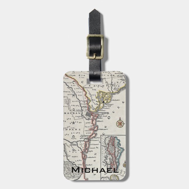 Map: North America, C1700 Luggage Tag (Front Vertical)