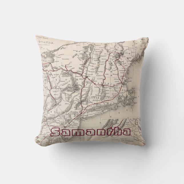 Map: Northeast USA Cushion (Front)