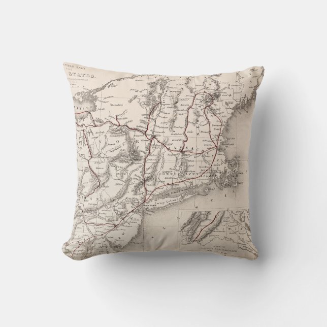 Map: Northeast USA Cushion (Front)