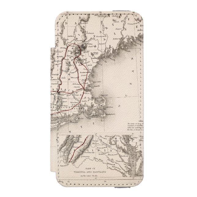 Map: Northeast USA Incipio iPhone Wallet Case (Folio Front)