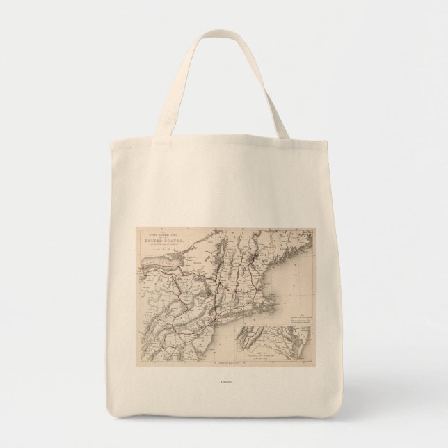 Map: Northeast USA Tote Bag (Front)