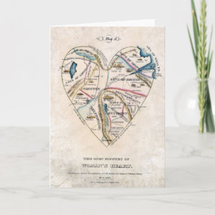 Map of a Womans Heart Holiday Card
