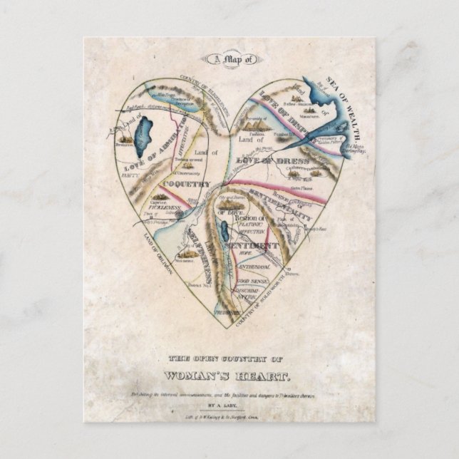 Map of a Womans Heart Postcard (Front)