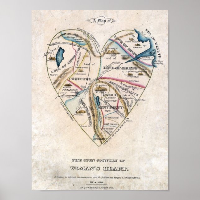 Map of a Womans Heart Poster (Front)